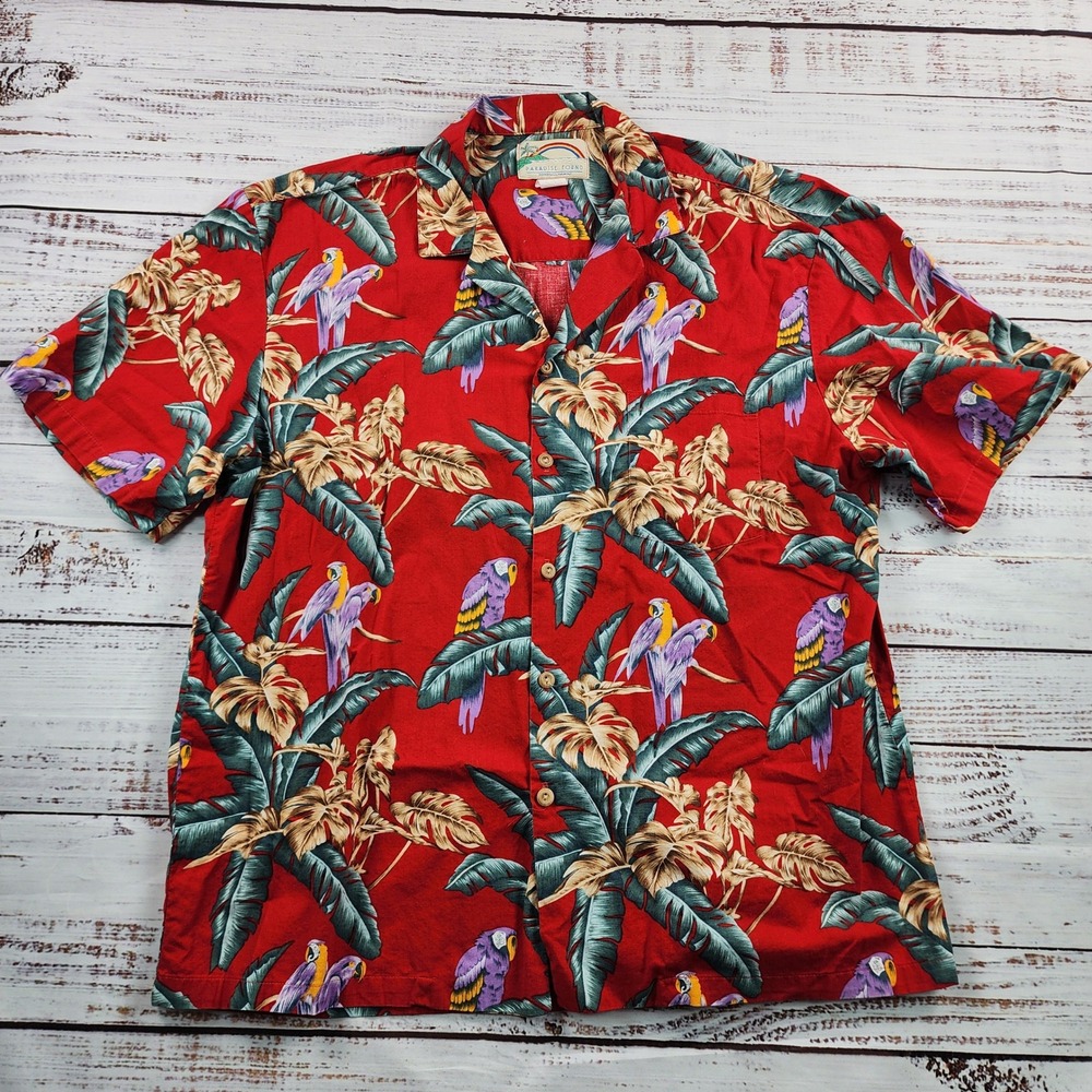 Paradise Found Jungle Bird Magnum P.I. Hawaiian Shirt Men's XL Vintage